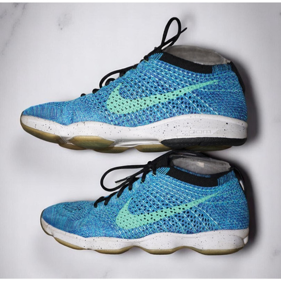 Nike Zoom Flyknit ZVEZDOCHET Men’s Size 9 Blue Green 698616-401 Running Training - Picture 1 of 9